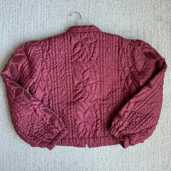 Free People- Quinn Quilted Jacket in Marsala Small - Picture 10 of 10